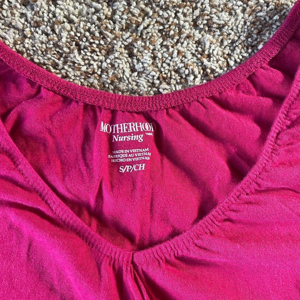 Motherhood Fuchsia Long Sleeve Maternity Top s p ch - Picture 9 of 9